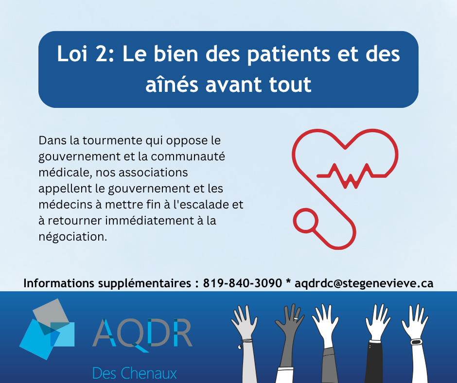 Loi 2: Le bien des patients et des aînés avant tout